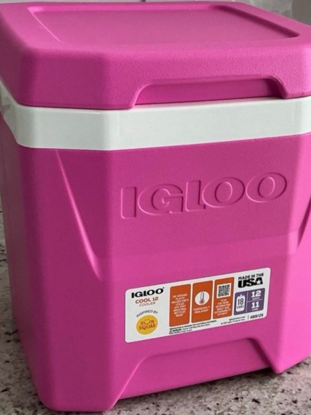 Igloo Pink and White Portable Cooler